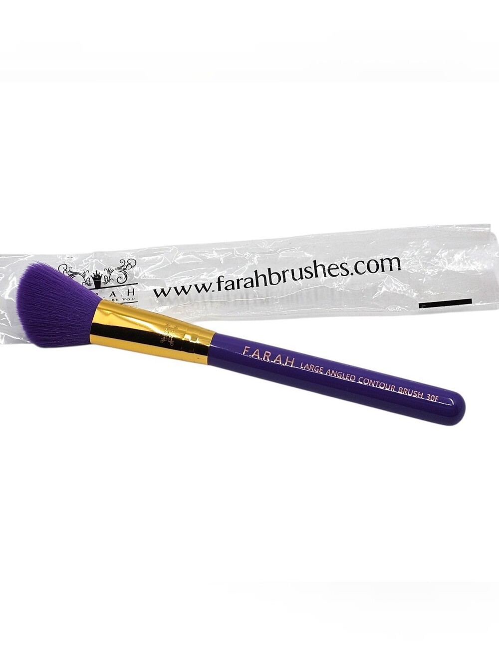 F.A.R.A.H Large Angled Contour Brush 30F Purple Gold New